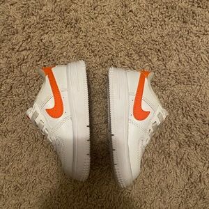 Nike White Sneakers with Orange Swoosh Toddler 6C